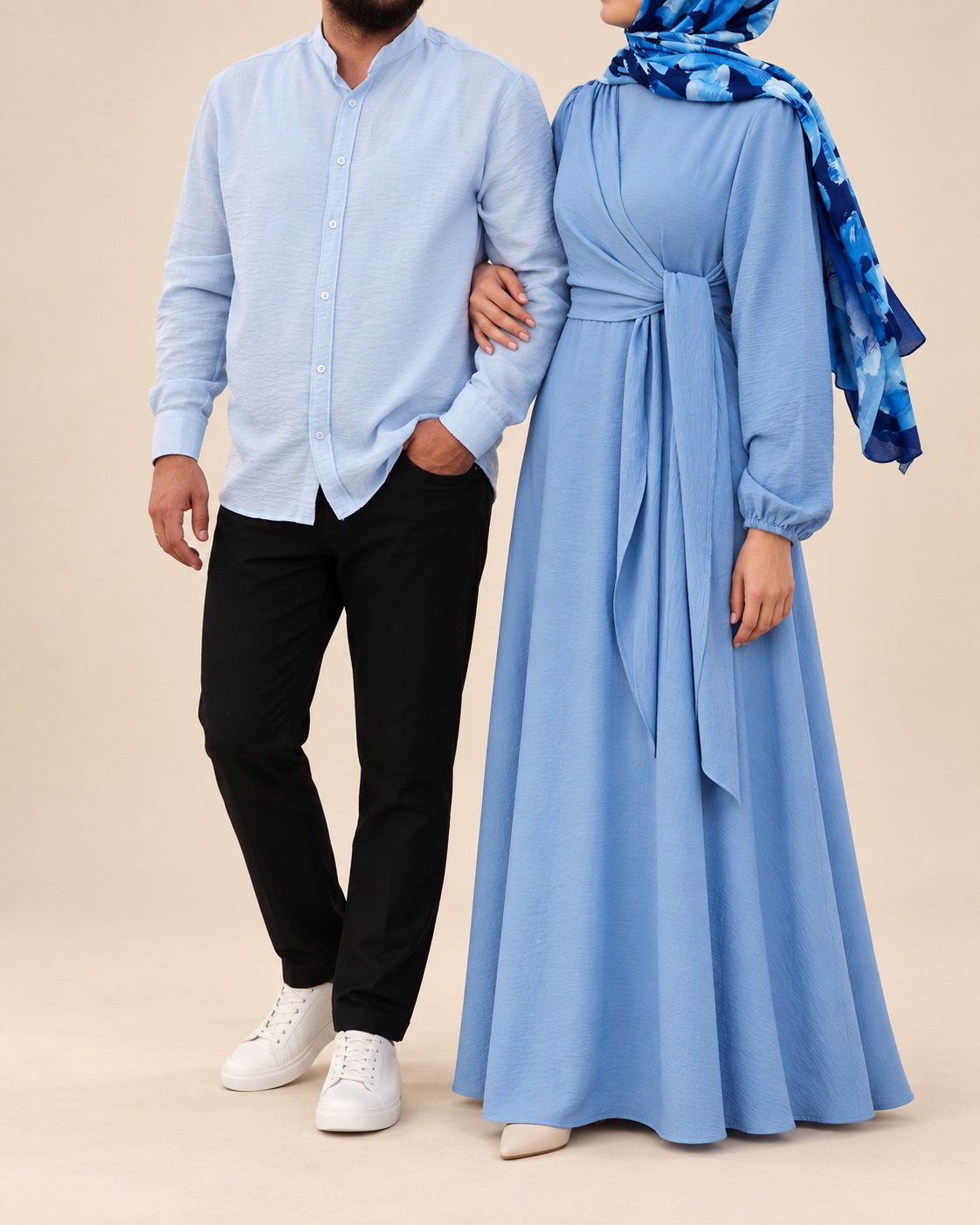 MY LOVE – Mavi Elbise ve Gömlek Çift Kombini